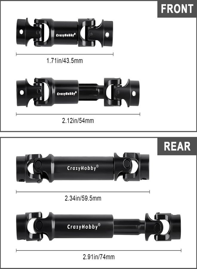 CrazyHobby 2PCS RC Drive Shafts Front Rear Centre Shaft Heavy Duty Steel for TRX4M 1/18 RC Crawler Upgrades (Black) - Image 2